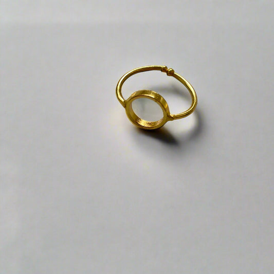 Adjustable round ring bezel- Gold