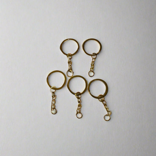 Gold and Silver Keychain ring Set with connector (Pack of 10)