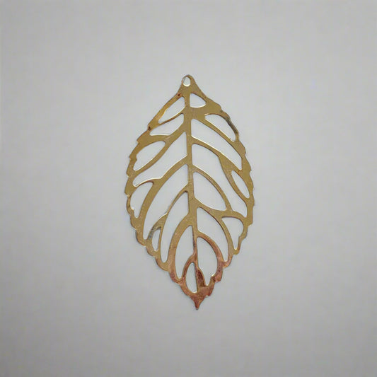 Metal Leaf Charm - A