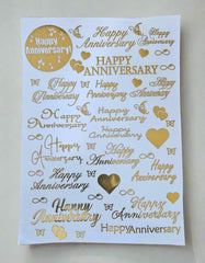 Happy Anniversary metalic sheet
