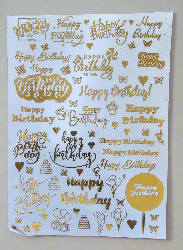 Happy Birthday Metalic Sheet