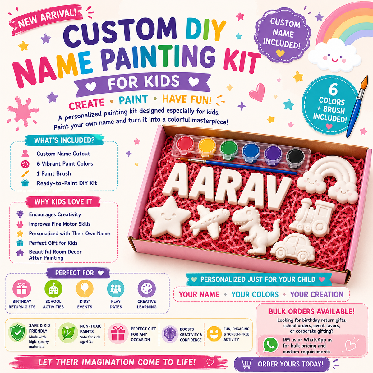 Custom DIY Name Painting Kit for Kids