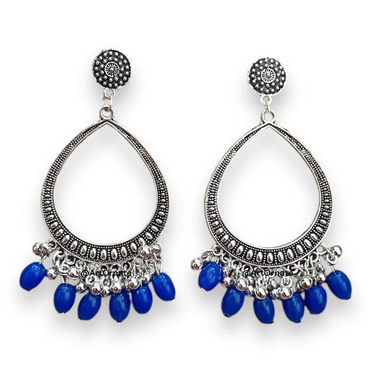 Silver and Blue Jhumka Bezel