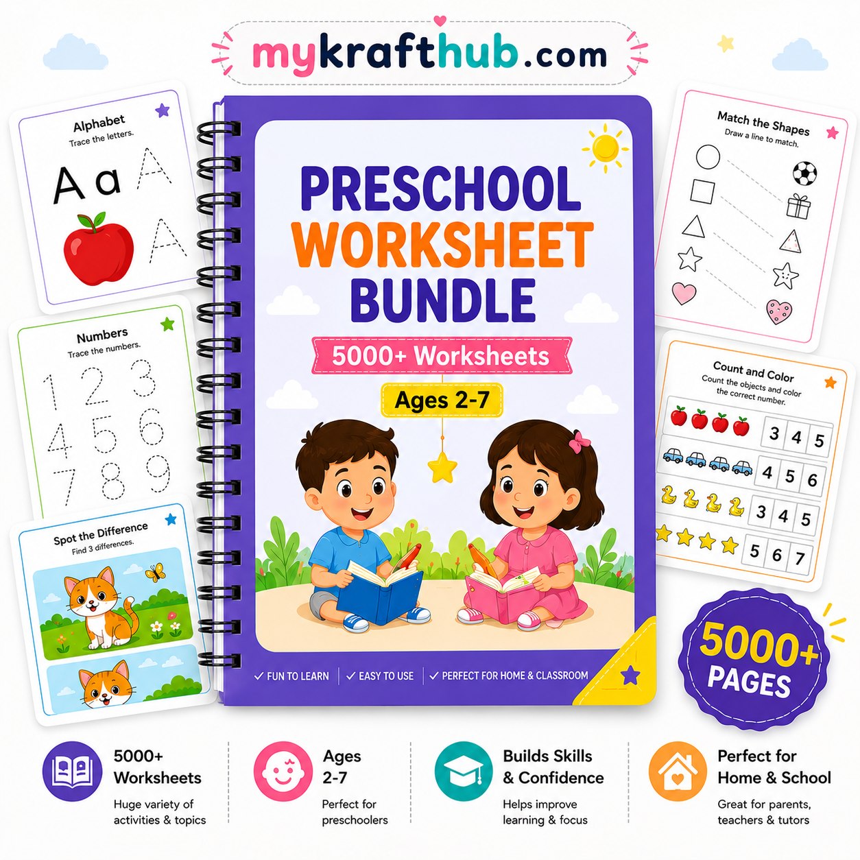 Preschool Worksheet Bundle