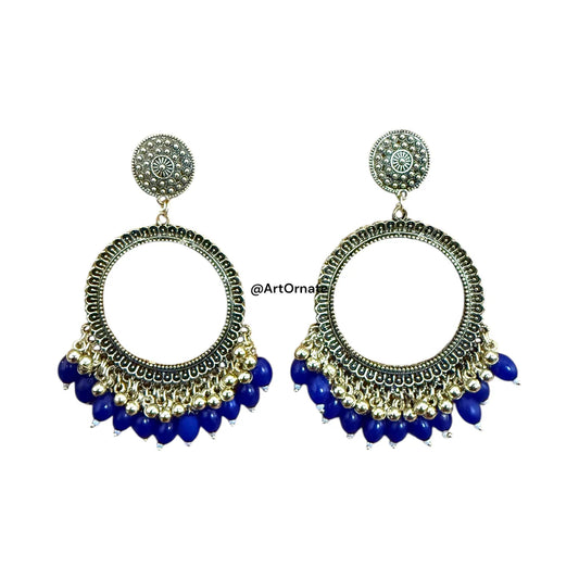 Golden and Blue Jhumka Bezel