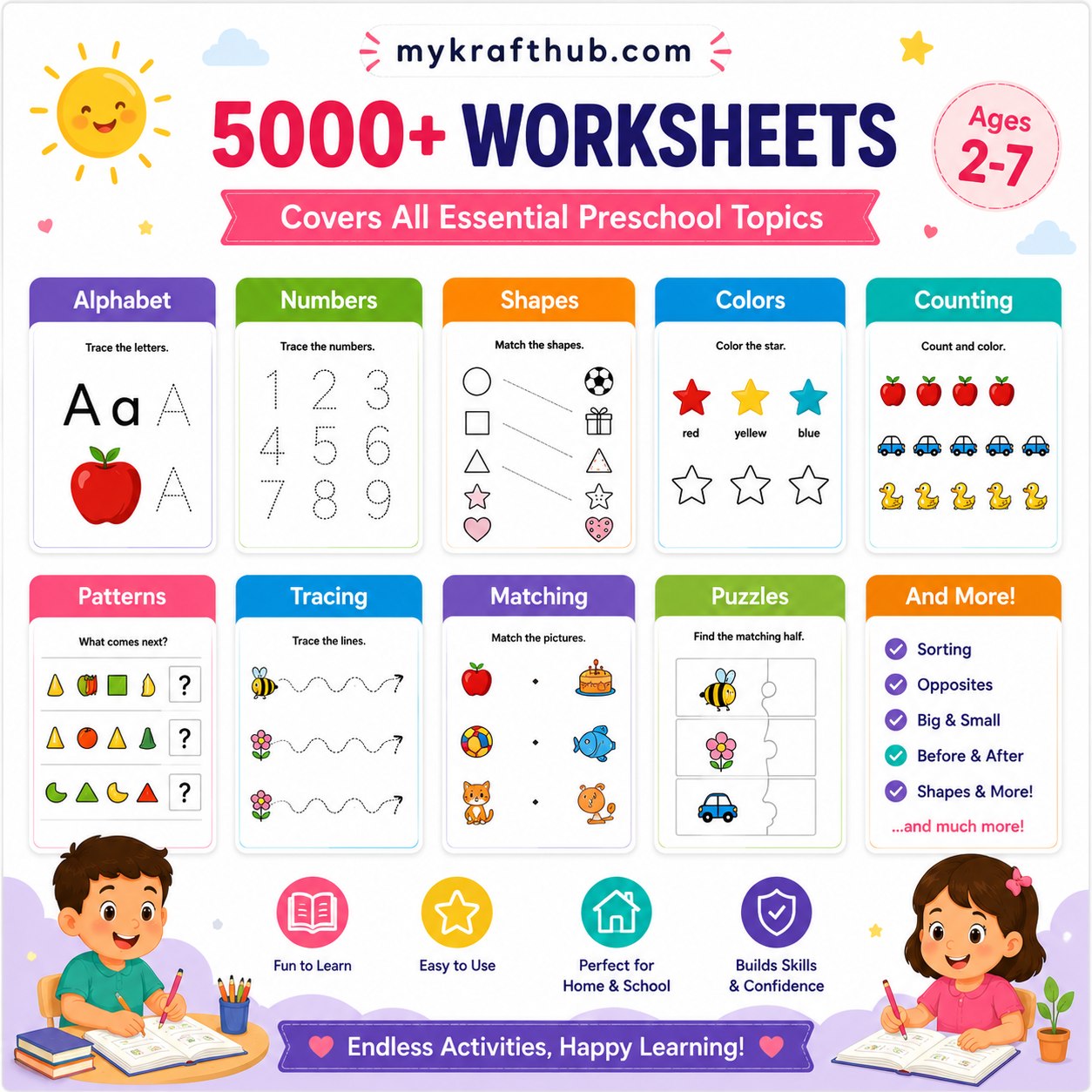 Preschool Worksheet Bundle