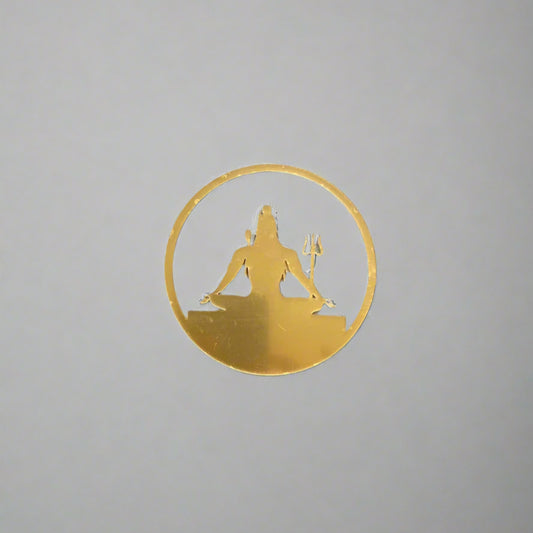 Shiv ji symbol gold acrylic cut out