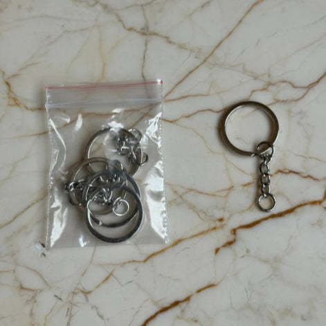 Gold and Silver Keychain ring Set with connector (Pack of 10)
