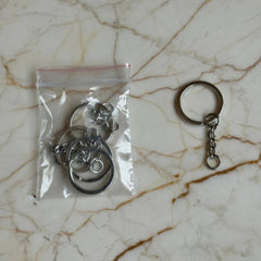 Gold and Silver Keychain ring Set with connector (Pack of 10)