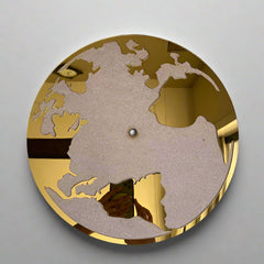 12 Inch World Map Acrylic Ring with or without 12 inch mdf Base and Clock Set