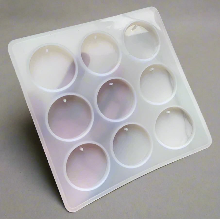 9 Cavity Jewellery / Keychain Mould - Round