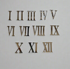 12 Acrylic Roman Numbers for clock (Silver and Black)