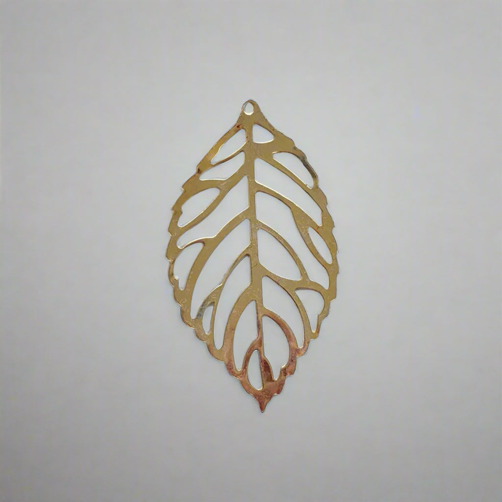 Metal Leaf Charm - A