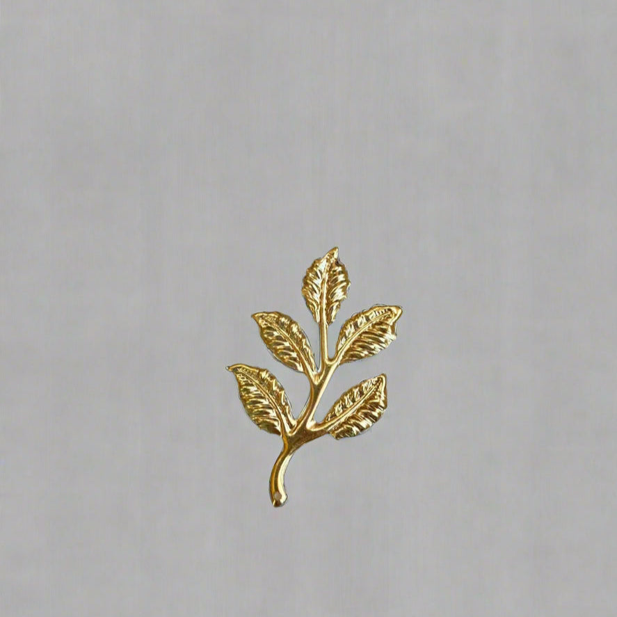 Metal leaf charm - F