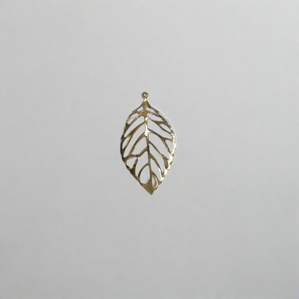 Metal Leaf Charm - A