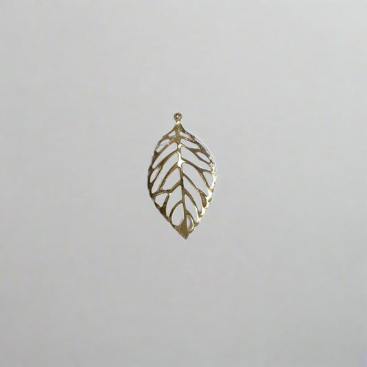 Metal Leaf Charm - A