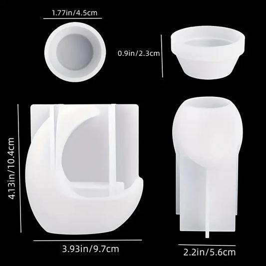 Moon Shape Candle Holder Resin Silicon Mold